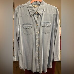 Soft Surroundings Light Blue Button Down Shirt